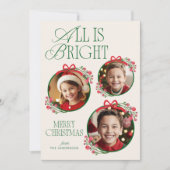 Alles is Bright Schattige Baubles Foto Feestdagenkaart (Voorkant)