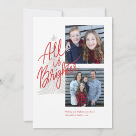 Alles is Brighter 2-fotokerstkaart Kaart