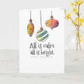 Alles is Calm All is Bright Folde Kerstkaart Kaart (Gele Bloem)