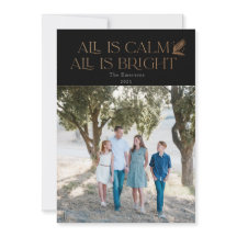 Alles is Calm All is Bright Kerstfoto zwart