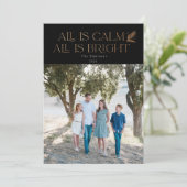 Alles is Calm All is Bright Kerstfoto zwart (Staand voorkant)