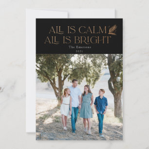 Alles is Calm All is Bright Kerstfoto zwart