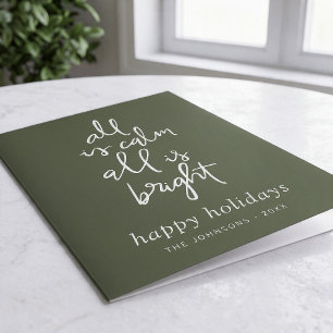 Alles is Calm All is Bright moderne kerstboom Feestdagen Kaart