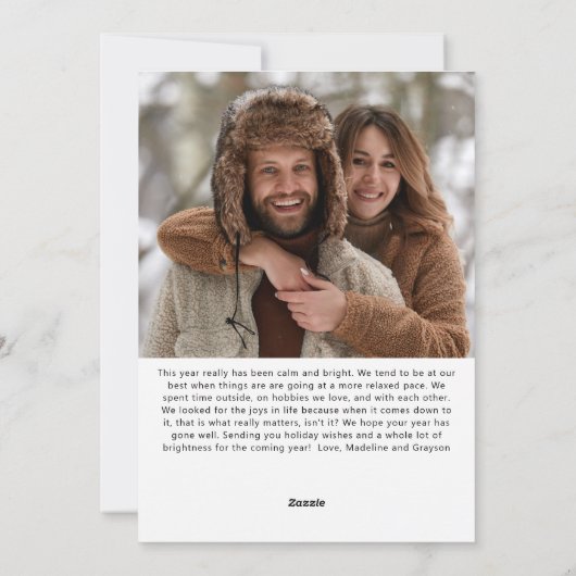 Alles is Calm All is Bright Two Photo Holiday Kaar Feestdagenkaart (Achterkant)