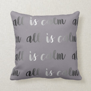 Alles is Calm Dusty Paars en Silver Kerstmis Kussen