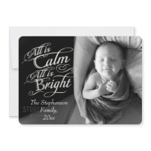 Alles is Calm en Bright Bekleding met kerstfoto