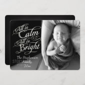 Alles is Calm en Bright Bekleding met kerstfoto Feestdagenkaart (Voorkant / Achterkant)