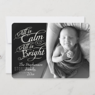 Alles is Calm en Bright Bekleding met kerstfoto Feestdagenkaart