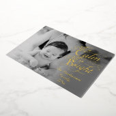 Alles is Calm en Bright Bekleding met kerstfoto Folie Feestdagenkaart (Gedraaid)