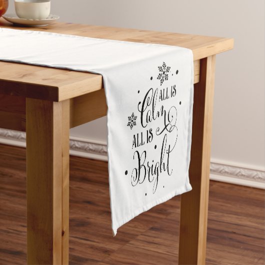 Alles is Calm/Kerstcitaat/Holiday Table Runner Korte Tafelloper (Voorbeeld)