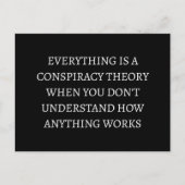 Alles is een complottheorie briefkaart (Voorkant)