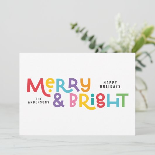 Alles is een fel leuke moderne, heldere kerstkreet feestdagenkaart (Staand voorkant)