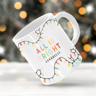 Alles is een fel leuke moderne, heldere kerstkreet mok