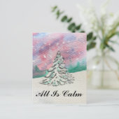 Alles is een kalm hemelvaardig kerstboomcitaat briefkaart (Staand voorkant)