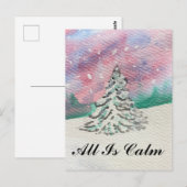 Alles is een kalm hemelvaardig kerstboomcitaat briefkaart (Voorkant / Achterkant)