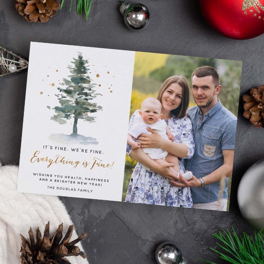 Alles is een mooie Grateful Gold Script-foto Feestdagenkaart