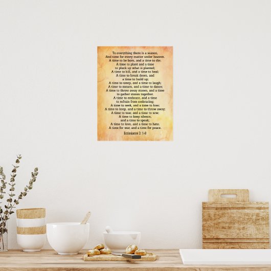 Alles is er een seizoen Ecclesiasta 3 1-8 Poster (Keuken)
