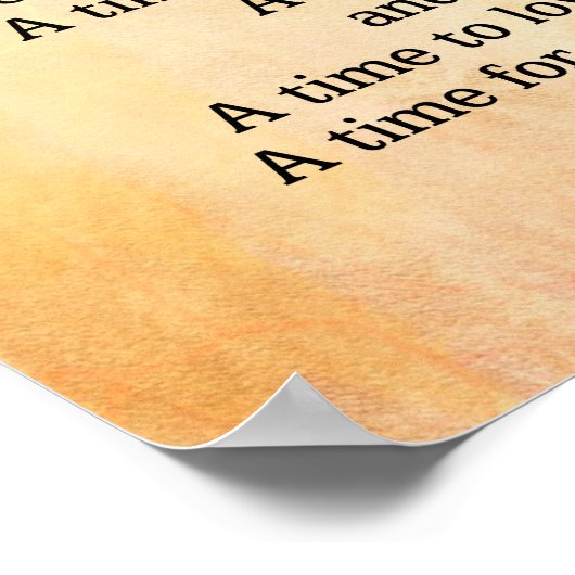 Alles is er een seizoen Ecclesiasta 3 1-8 Poster (Hoek)