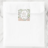 Alles is goed bloemrijk vierkante sticker (Tas)