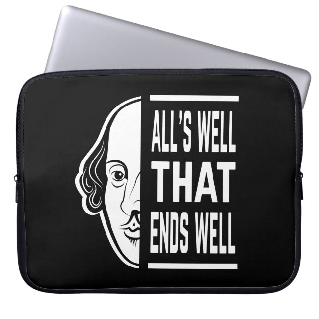 Alles is goed dat eindigt met een goede Shakespear Laptop Sleeve (Voorkant)