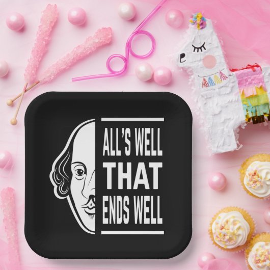 Alles is goed dat eindigt met een goede Shakespear Papieren Bordje (Feest)