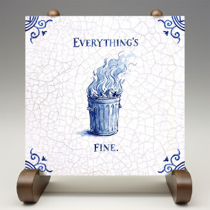 Alles is goed Delft Blauw Nederlandse Stijl Tegeltje
