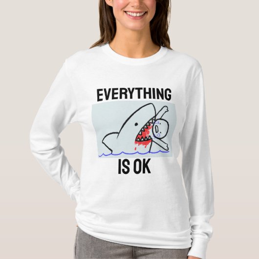 ALLES IS GOED FUNNY SHARK T-SHIRTS (Voorkant)