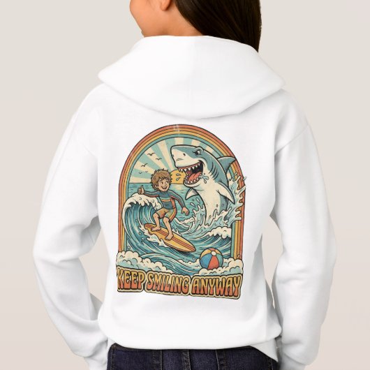 Alles is goed Grappige Retro Haai Strand Grafisch (Achterkant)