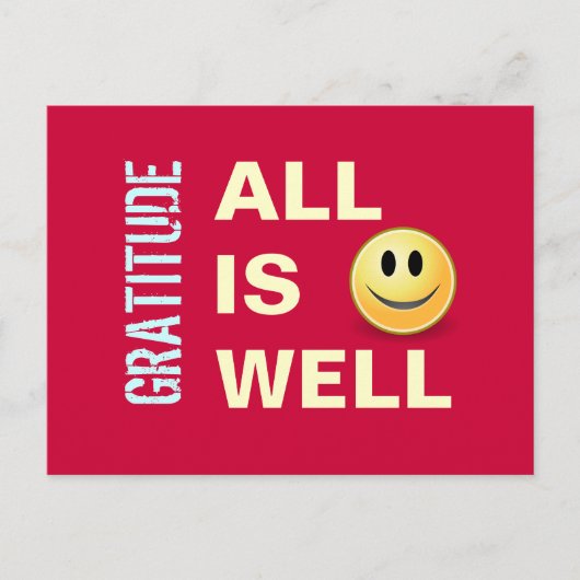 Alles is goed GRATITUDE Briefkaart (Voorkant)