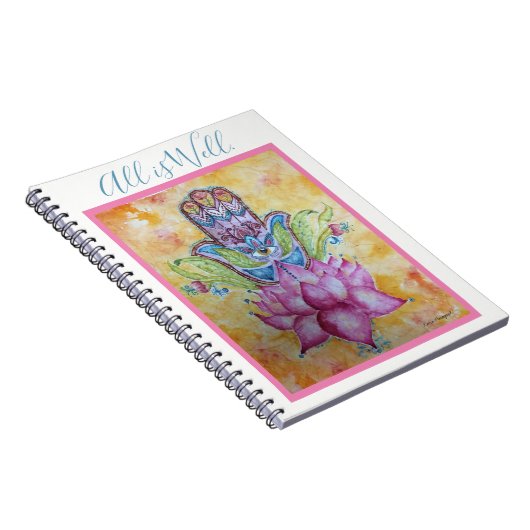 Alles is goed Hamsa Art Spiral notebook Notitieboek (Rechterzijde)