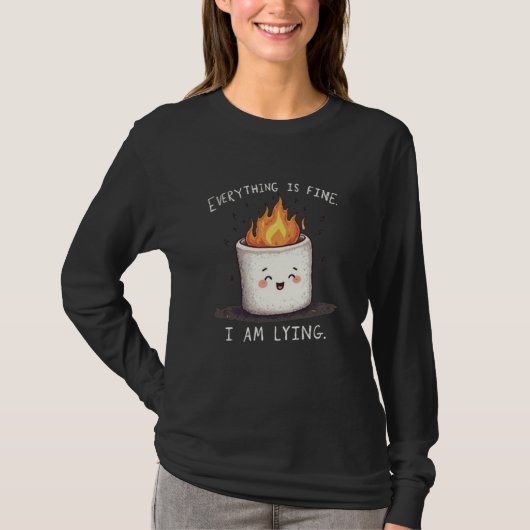 Alles is Goed Liggende Marshmallow Meme T-shirt (Voorkant)
