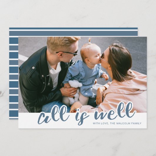 Alles is goed met Kerstmis en feestdag. Feestdagenkaart (Voorkant / Achterkant)