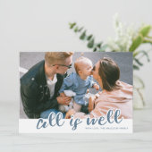 Alles is goed met Kerstmis en feestdag. Feestdagenkaart (Staand voorkant)