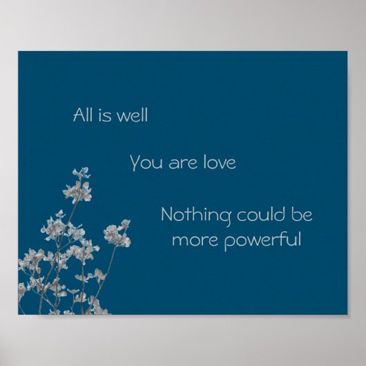 "Alles is goed" Poster (blauw) (Voorkant)