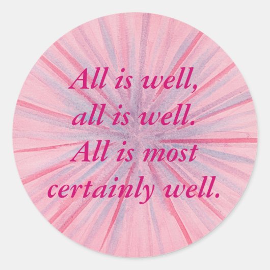 Alles is goed, roze & blauw bevestiging stickers (Voorkant)