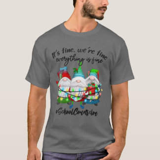 Alles is goed schoolconsulent kerstmis t-shirt