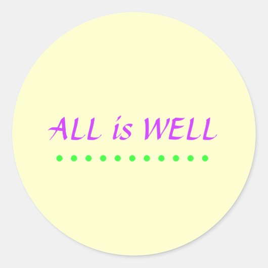 Alles is goed sticker geel (Voorkant)