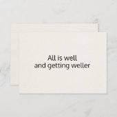 Alles is goed zwart wit Basic Affirmatie Kaart (Voorkant / Achterkant)