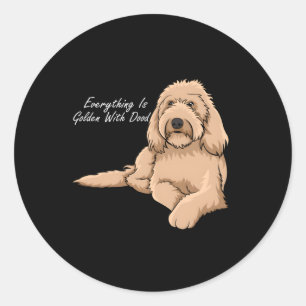 Alles is goudkleurig met mijn gouden doodle ronde sticker