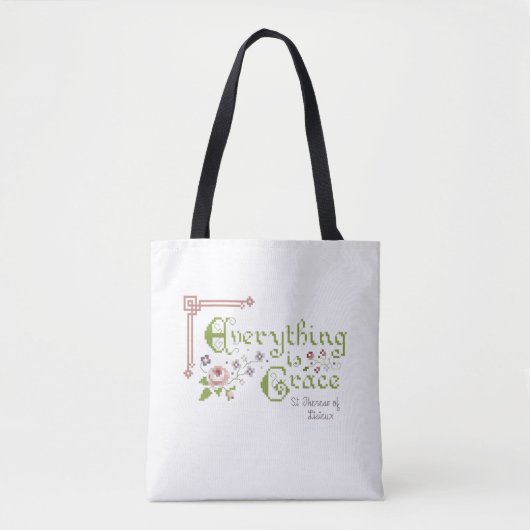 Alles is Grace, St. Therese van Lisieux met Logo Tote Bag (Voorkant)