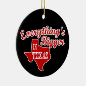 Alles is groter in Texas | Rode zwarte sierbloem Keramisch Ornament (Rechts)