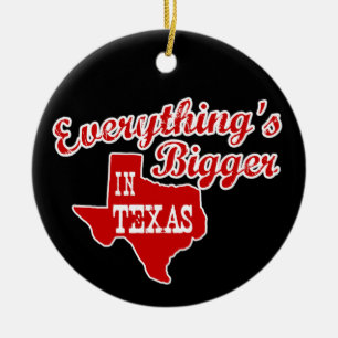 Alles is groter in Texas   Rode zwarte sierbloem Keramisch Ornament