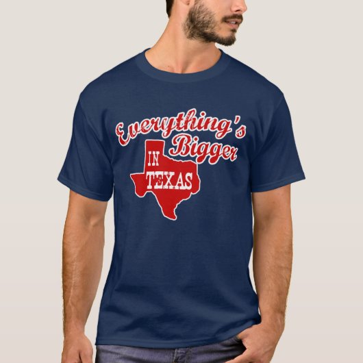 Alles is groter in Texas State Shape Mannen Shirt (Voorkant)