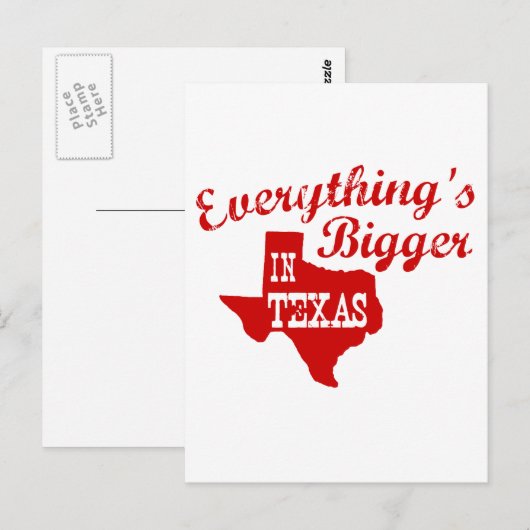 Alles is groter in Texas State Shape Post Card Briefkaart (Voorkant / Achterkant)