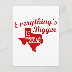 Alles is groter in Texas State Shape Post Card Briefkaart