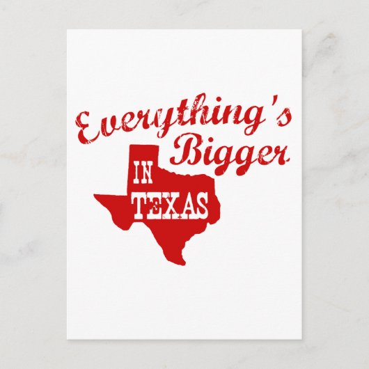 Alles is groter in Texas State Shape Post Card Briefkaart (Voorkant)
