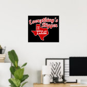 Alles is groter in Texas State Shape Poster (Thuiskantoor)