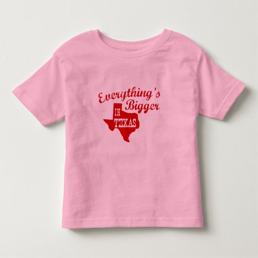 Alles is groter in Texas State Shape Toddler Kinder Shirts (Voorkant)
