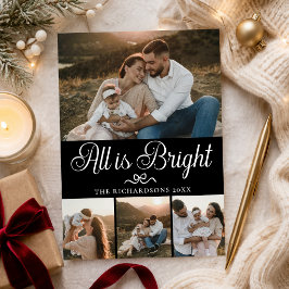 Alles is helder Elke Kerstmis Zwart Multi Foto Feestdagenkaart