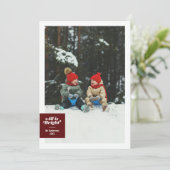 Alles is helder fel bordeauxruit geruit feestelijk feestdagenkaart (Staand voorkant)